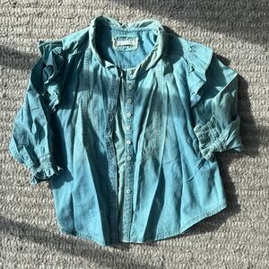 We The Free Teal Button Down Shirt